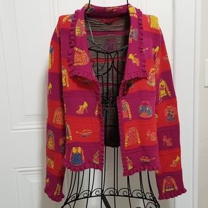 Oliver Philips Vintage Multicolor Wool Blend Cardigan. Size: EU 42.